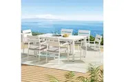 Gardeon Outdoor Dining Set 7 Piece Aluminum Table Chairs Setting White