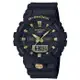 【CASIO 卡西歐】G-SHOCK 潮流雙顯男錶 樹脂錶帶 黑X玫瑰金 防水200米 世界時間(GA-810B-1A9)