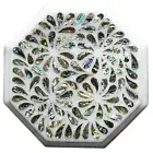 Marble Coffee Table Top Abalone Shell Inlay Work Entryway Table with Royal Look