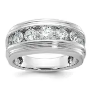 14k White Gold Men's 2 carat Diamond Complete Ring