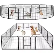 Dog Playpen Indoor Pet Fence Panels Foldable Puppy Playpens Doors Metal Dog Pen
