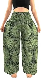 [Orient Trail] Open Ankle Wide Leg Harem Pants with Pocket -Yoga Flowy Pants for Women US Size 0-24