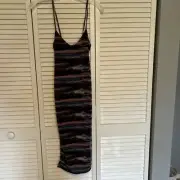 Nasty Gal landscape printed mesh cami dress size 4 NWT