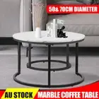 Set of 2 Coffee Table Wooden Elegant Modern Round Furniture Nesting Coffee End