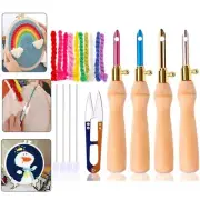 Magic Embroidery Pen, Punch Needle Tool, with 10 Color Embroidery Floss Threader