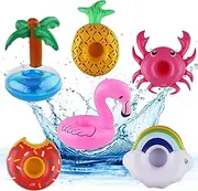 6 Pieces Inflatable Drink Holders Floats Inflatable Pool Drink Cup Floating Drinks Holder Pool Floats Accessories Cup Holder Set Inflatable Cup Coasters for Family Pool Party Hot Tub Water Fun Prop