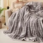 Super Soft Large Winter Blanket Throw Rug 200x230cm Neon Grey