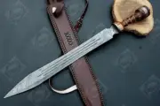 Roman Gladius Sword, Handmade Damascus Steel Sword with Rosewood Handle gift.