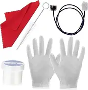 LRXIYODE Trumpet Cleaning Kit Flexible Bore Brush Cleaning Cloth Gloves Essential Instrument Care Set for Trumpets Cornets Pocket Trumpets for Beginners