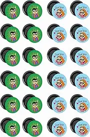 [Samyuktha] LADKIWALE AND LADKEWALE Wedding Badges Round Pin Button Badge | Pack of 24, Multicolor, Metal Plastic, no gemstone