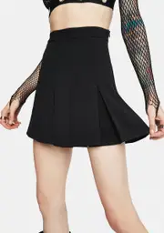 Night Plain Jane Pleated Mini Skirt