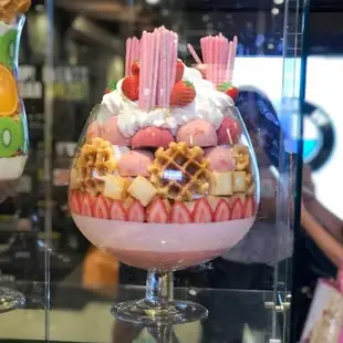 ins網紅超大玻璃冰激凌杯多人用 巨型甜品高腳杯玻璃水果蛋糕盆