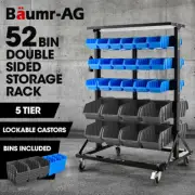 BAUMR-AG 52 Parts Bin Double-sided Storage Rack Organizer Garage Warehouse
