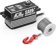 AGFRC 19KG Low-Profile Waterproof RC-Winch-Servo - 0.073Sec High Speed Full Metal Gear Brushless Programmable Black Smart Steering Servo with 25T Metal Servo Winch for 1/10 RC Car (SA19 Winch)