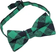 [TENDYCOCO] Plaid Bow Tie St. Patrick's Day Bow Tie Adjustable Funny Bow Tie Styles for Funny Rave Party Accessories