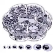 700pcs Google Googly Eyes Joggle Moveable Black Eye Wiggly Craft Stick On