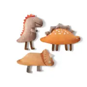 Studio "WE CAME. WE SAUR. Canvas Dog Toy, Mini Toy Set of 3, PetShop Collecti...