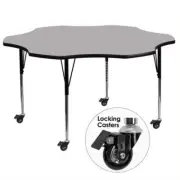 Bowery Hill 31" Flower-Shaped Mobile Activity Table in Gray