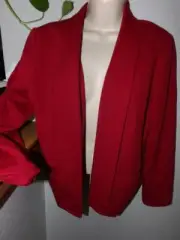 nwt chicos red open ls rayon lined jacket top 1 s m