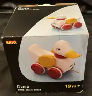 BRIO 2010 Classic 30323 DUCK Pull Along Baby Wooden Toy Moves Head Wings NEW