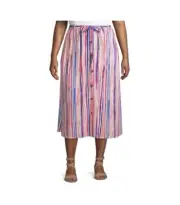 terra & sky print maxi skirt plus size 3X