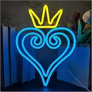 Hanging Art Neon Signs Crown Heart Neon Sign, For Anime Neon Sign, Game Room, Birthday Party Hanging Art Neon Signs Sign Illuminated 33cm×25cm