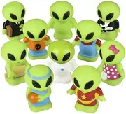 Alien Sensory Fidget Stretch Popper Backpack Clip Toys (Alien 2" Bath Toys),10 ct