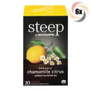 6x Boxes Steep Bigelow Chamomile Citrus Herbal Tea | 20 Bags Each | 1oz