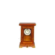 JBM Dollhouse Miniature Victorian Table Clock in Walnut