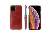 For iPhone 11 Pro Case Deluxe Leather Wallet Back Shell Slim Cover Brown