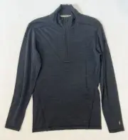 Smartwool Mens 1/4 Zip Baselayer Shirt Small 100% Merino Wool Charcoal Grey NEW