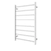 AQUAPERLA 8-Bar Heated Towel Rail - Square Bars - Chrome (W620mm x H912mm)