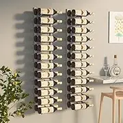 Wall Mounted Wine Rack for 24 Bottles 2 pcs White Iron Wine Cabinet