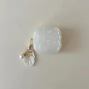 Set: Iridescent AirPods / Pro Earphone Case Skin + Shell Charm White - AIRPODS 1 / 2
