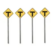 S Scale - T Intersection Sign - 4 pack