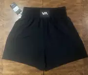 New W/tags Mens RVCA Yogger Boxing Training Shorts, Black, Medium