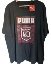 Puma QLD Maroons NRL Graphic Grey Heather T-Shirt L Large