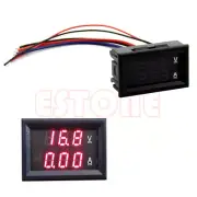 10A for DC 100V Voltmeter Ammeter Red LED Panel Dual Digital Meter Gaug