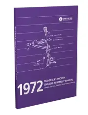 1972 Plymouth Chassis and Engine Assembly Manual Satellite Road Runner Sebring