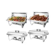 IMACONE 4 Pack Chafing Dish Buffet Set, 8QT Stainless Steel Rectangular Chafe...