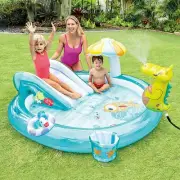 Kids Inflatable Swimming Pool Play Center Water Fun Games With Slide For Outside