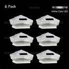 6 Pack White 6"x 6" Outdoor Solar Post Cap Fence Light White Color LED PVC/Vinyl