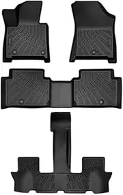 All Weather TPE Floor Mats Compatible with Hyundai Santa Fe 2024 2025 only Gas Trunk Mat with Backrest Mat (Only LHD)(4PCS for Gas)