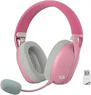 Redragon H848 Bluetooth Wireless Gaming Headset - Lightweight - 7.1 Surround Sound - 40 mm Driver - Removable Microphone - Multi-Platforms for PC, PS5/4/3, Switch, Mobile Phone, Pink