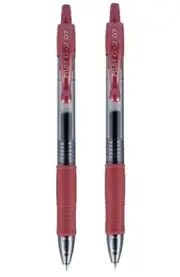 Pilot G2 Retractable Gel Ball Point Pen 0.7mm Fine Burgundy 2/Pk Office School