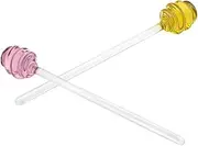 iplusmile Glass Honey Spoon Pot Syrup Stick Jam Drizzle Tool Long Stirring Spoon Honey Dripper Stick Versatile Kitchen Tool