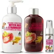 Smiley Dog Organic Witch Hazel & Strawberry Grooming Pack, 3 Count, Red