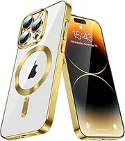 Clear Magnetic Case for iPhone 8 / iPhone 7 with MagSafe, iPhone 8 Mobile Phone Case Glitter Transparent Integrated Camera Protection Glass Silicone Case Thin Never Yellow Protective Case for iPhone
