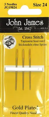 Gold Tapestry Hand Needles Size 24 3/Pkg