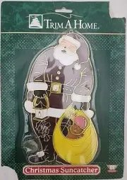 Vintage Trim A Home Christmas Santa Clause Window Suncatcher w/ Suction Cup NEW